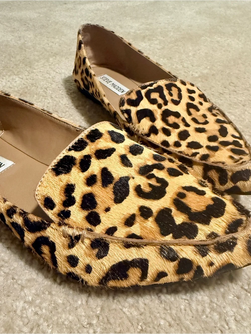 Steve Madden Leopard Print Loafers - Tan & Black